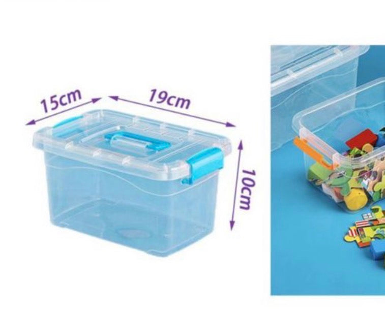 Caja dulcera transparente con mango naranjo