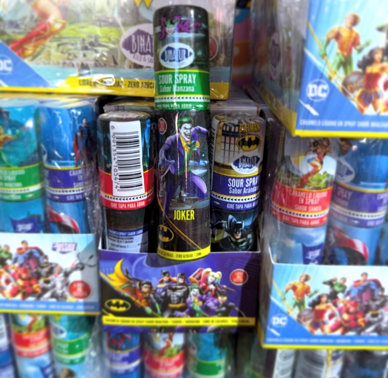 Caja de 15 spray de caramelo superhéroes