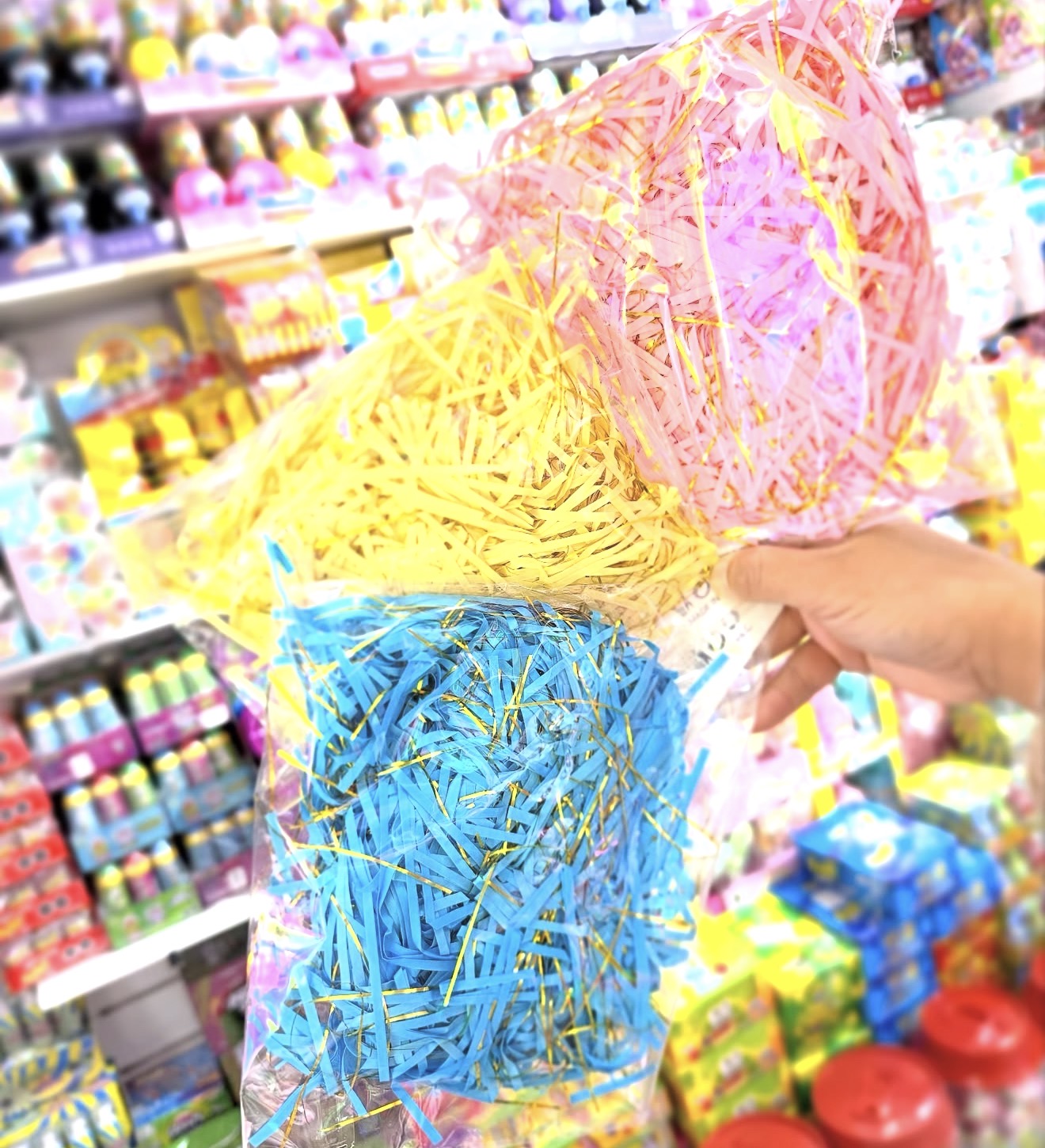 Bolsa de relleno de papel con toques dorados