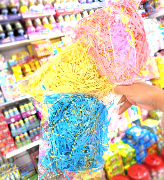 Bolsa de relleno de papel con toques dorados