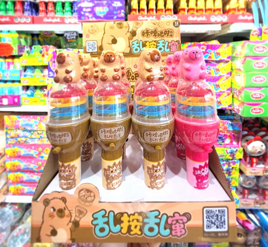 Caja de 12 capybara juguete volador con dulces
