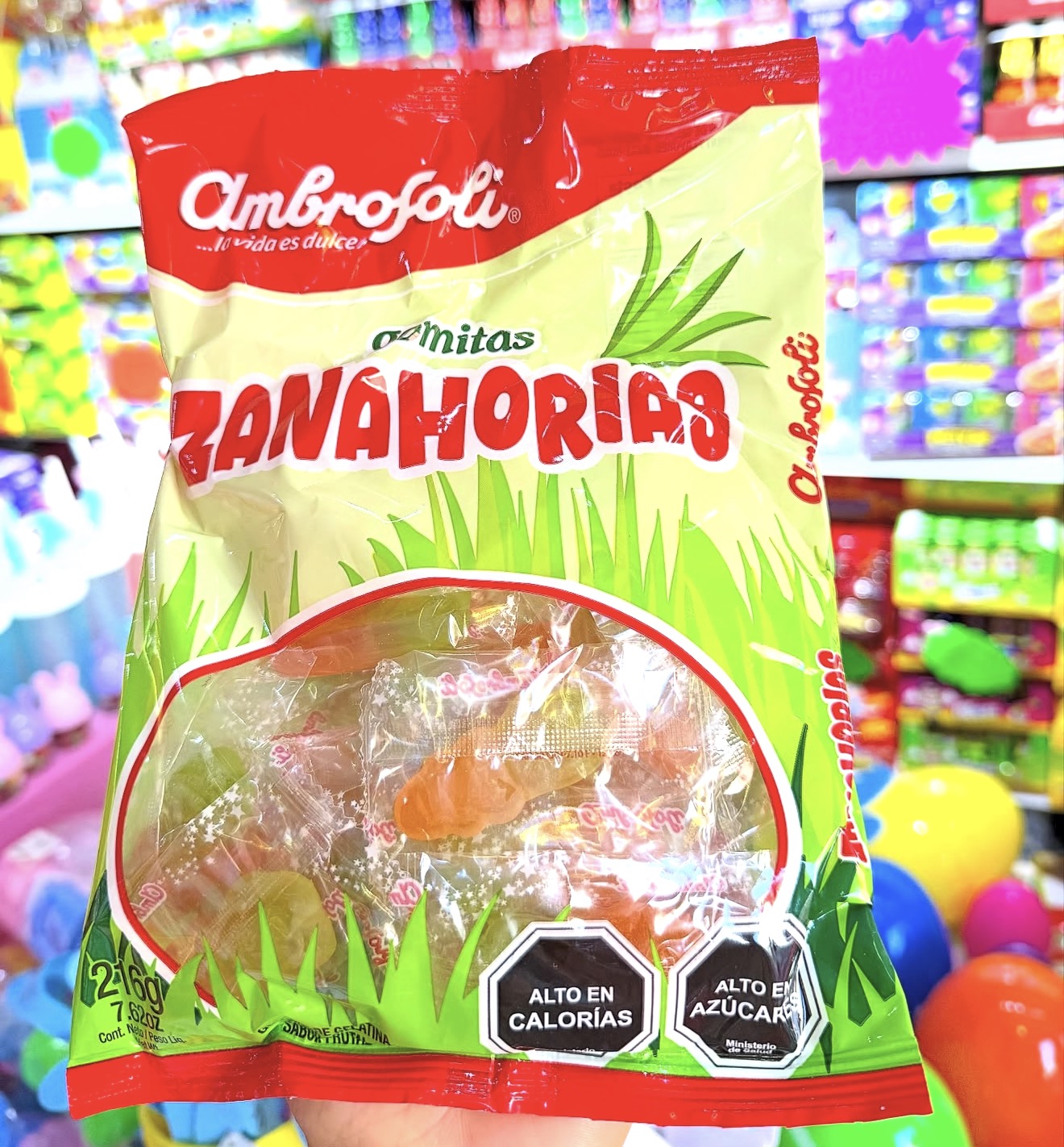 Bolsa de gomitas forma zanahoria