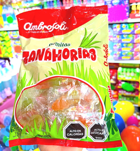 Bolsa de gomitas forma zanahoria